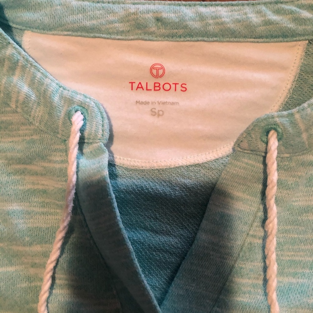 Talbots Split V Neck Terry Lined Pullover In Turq… - image 3